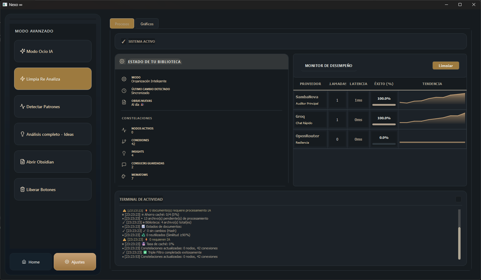 Nexo Infinity Dashboard
